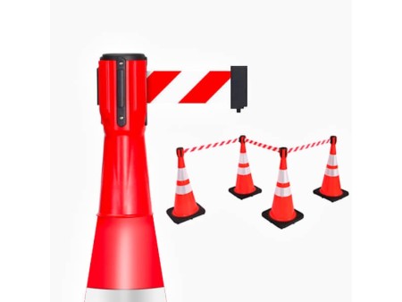 Qatar Traffic Cone Mounted Belt Barrier