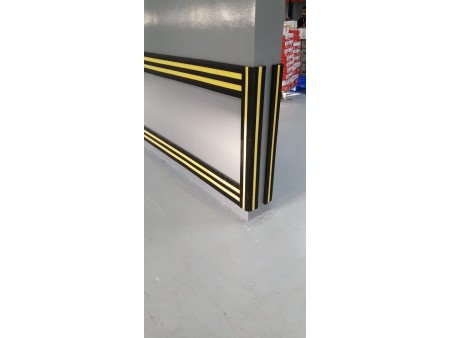 Rubber Corner Guard 100mmX100mmX1000mm Long with GI Clip back up with yellow strip