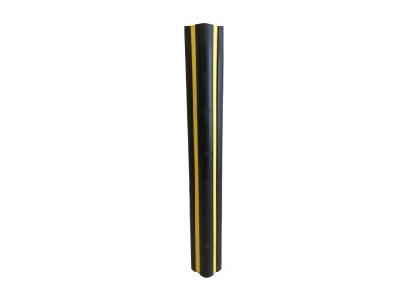 Rubber Corner Guard 100mmX100mmX1000mm Long with GI Clip back up with yellow strip