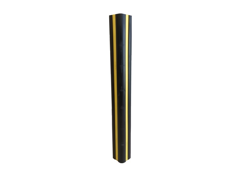 Rubber Corner Guard 100mmX100mmX1000mm Long with GI Clip back up with yellow strip