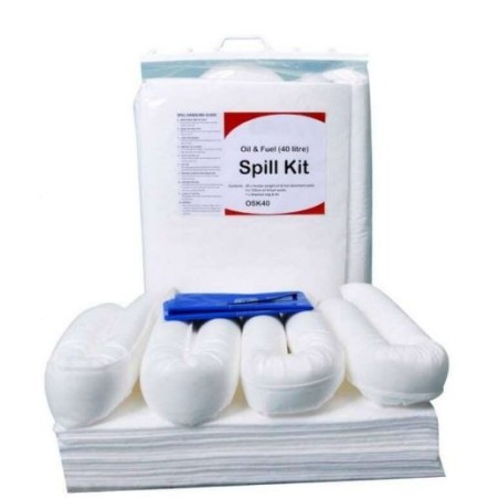 Qatar 40Ltr Oil & Fuel Spill Kit in ClipTop Plastic Bag